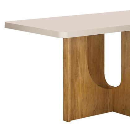 Imagem de Mesa de Jantar 4 Lugares Retangular 120cm Tampo Vidro/MDF de de 4cm Dora