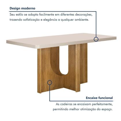 Imagem de Mesa de Jantar 4 Lugares Retangular 120cm Tampo Vidro/MDF de de 4cm Dora