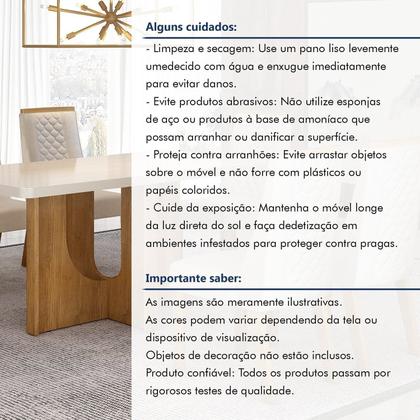 Imagem de Mesa de Jantar 4 Lugares Retangular 120cm Tampo Vidro/MDF de de 4cm Dora