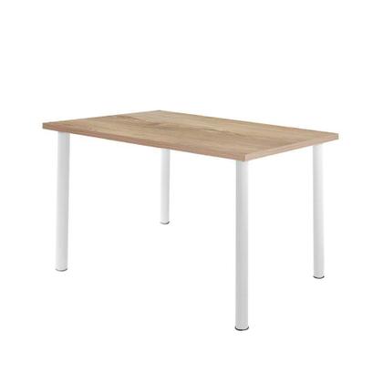 Imagem de Mesa De Jantar 4 Lugares Retangular Cozinha 110x72 Cm Branco E Carvalho Branco E Carvalho