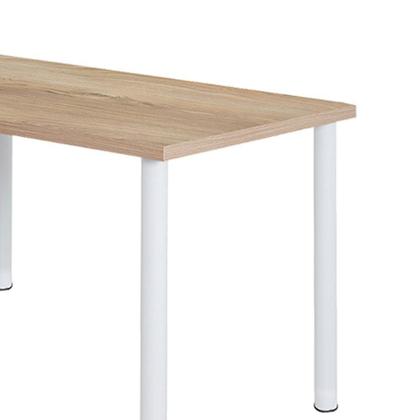 Imagem de Mesa De Jantar 4 Lugares Retangular Cozinha 110x72 Cm Branco E Carvalho Branco E Carvalho
