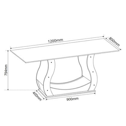 Imagem de Mesa de Jantar 4 Lugares Retangular Tampo de Mdp Nubia