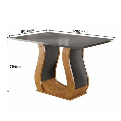 Imagem de Mesa de Jantar 4 Lugares Retangular Tampo de Mdp Nubia