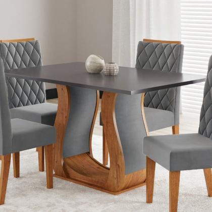 Imagem de Mesa de Jantar 4 Lugares Retangular Tampo de Mdp Nubia