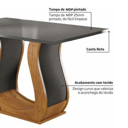 Imagem de Mesa de Jantar 4 Lugares Retangular Tampo de Mdp Nubia