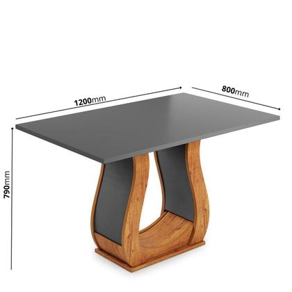 Imagem de Mesa de Jantar 4 Lugares Retangular Tampo de Vidro e Mdp Inovare