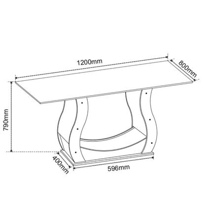 Imagem de Mesa de Jantar 4 Lugares Retangular Tampo de Vidro e Mdp Inovare
