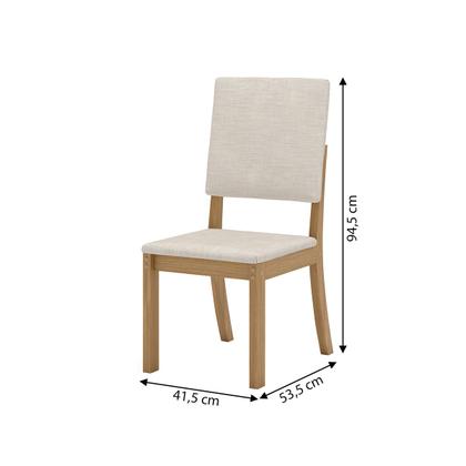 Imagem de Mesa de Jantar 4 Lugares Sales/Milla com Vidro Nature/Off White/Linho - Pnr Móveis