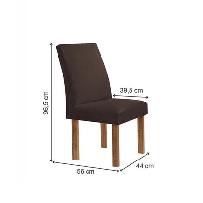 Imagem de Mesa de Jantar 4 Lugares Stella Canela com Vidro Ripado Chocolate/Off White/Marrom - Cel Móveis