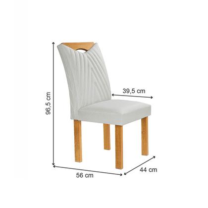 Imagem de Mesa de Jantar 4 Lugares Stella com Vidro Ripado Cinamomo/Off White/Boucle Gelo - Cel Móveis