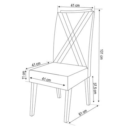 Imagem de Mesa de Jantar 4 Lugares Street com Vidro Mel/Bege/Off White - Viero Móveis