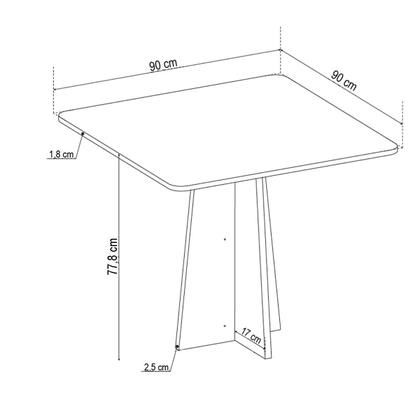 Imagem de Mesa de Jantar 4 Lugares Street com Vidro Mel/Bege/Off White - Viero Móveis
