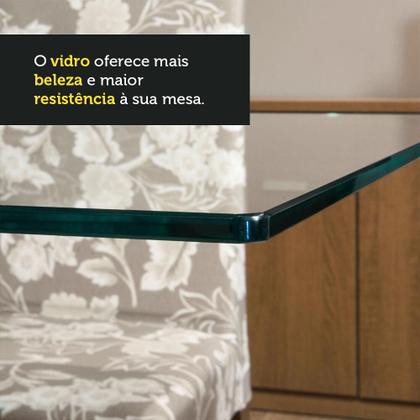 Imagem de Mesa de Jantar 4 Lugares Tampo de Vidro Aline Madesa