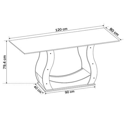 Imagem de Mesa de Jantar 4 Lugares Universe com Vidro Mel/Grafite - Viero Móveis