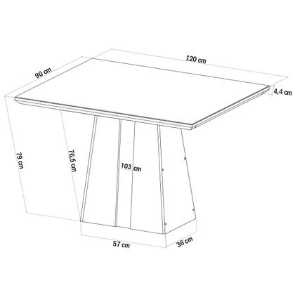 Imagem de Mesa de Jantar 4 Lugares Velma Seda/Nude/Off White - Pnr Móveis