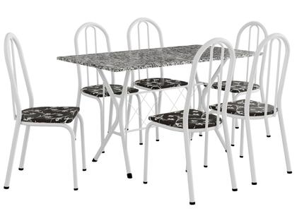 Imagem de Mesa de Jantar 6 Cadeiras Retangular Branca Artefamol Ravena