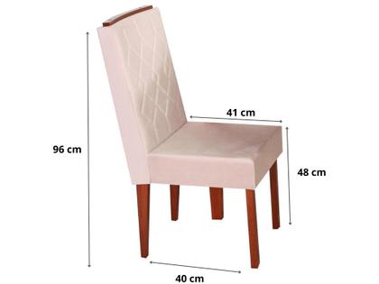 Mesa de Jantar 6 Cadeiras Retangular Madeira Maciça Mel e Off-White Tampo de Vidro Abeille Móveis São Carlos Imagem de Mesa de Jantar 6 Cadeiras Retangular Madeira Maciça Mel e Off-White Tampo de Vidro Abeille Móveis São Carlos