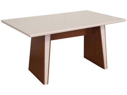 Mesa de Jantar 6 Cadeiras Retangular Naturalle e Off-White Tampo de MDF Verona Móveis São Carlos Imagem de Mesa de Jantar 6 Cadeiras Retangular Naturalle e Off-White Tampo de MDF Verona Móveis São Carlos