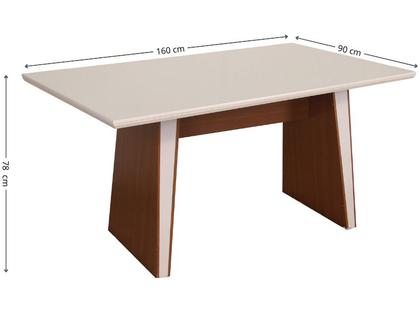 Mesa de Jantar 6 Cadeiras Retangular Naturalle e Off-White Tampo de MDF Verona Móveis São Carlos Imagem de Mesa de Jantar 6 Cadeiras Retangular Naturalle e Off-White Tampo de MDF Verona Móveis São Carlos
