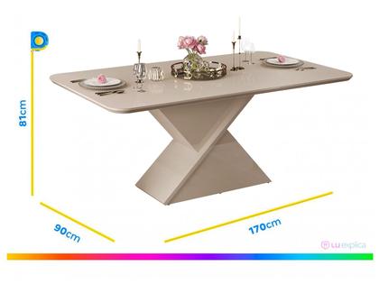 Imagem de Mesa de Jantar 6 Cadeiras Retangular Off White e Saara DJ Móveis Firenze