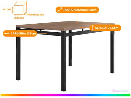 Mesa de Jantar 6 Cadeiras Retangular Preto Fosco Artefamol Valência Imagem de Mesa de Jantar 6 Cadeiras Retangular Preto Fosco Artefamol Valência