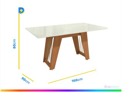 Mesa de Jantar 6 Cadeiras Retangular Tampo de MDF com Vidro Merlot Kappesberg Imagem de Mesa de Jantar 6 Cadeiras Retangular Tampo de MDF com Vidro Merlot Kappesberg