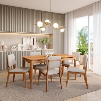 Imagem de Mesa de Jantar 6 Lugares 160cm Miriti CabeCasa MadeiraOriginals