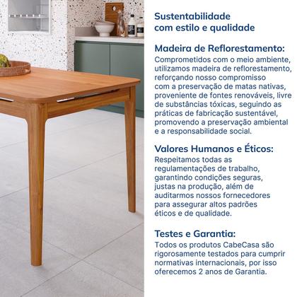 Imagem de Mesa de Jantar 6 Lugares 160cm Miriti CabeCasa MadeiraOriginals