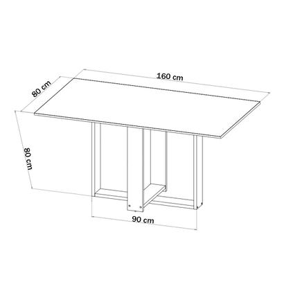 Imagem de Mesa de Jantar 6 Lugares Aspen com Vidro Mel/Off White/Marfim - Viero Móveis
