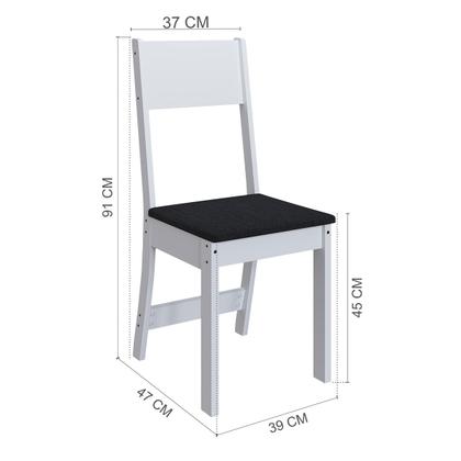 Imagem de Mesa de Jantar 6 Lugares Atlanta Branco/Preto - Indékes