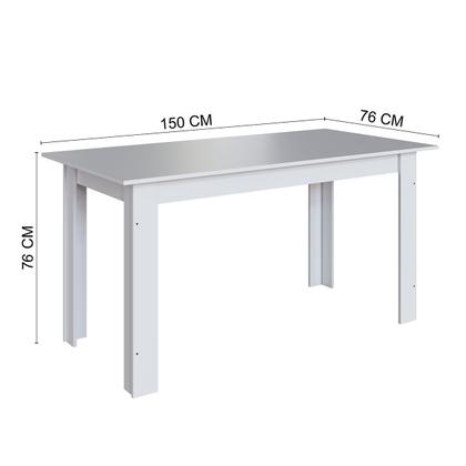 Imagem de Mesa de Jantar 6 Lugares Atlanta Branco/Preto - Indékes