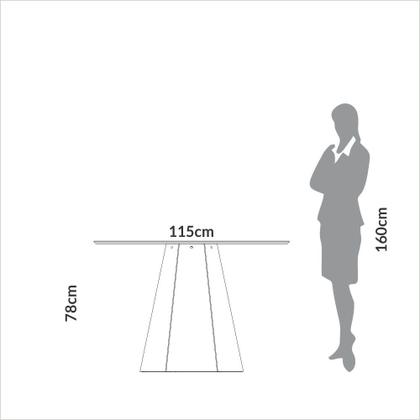 Imagem de Mesa de Jantar 6 Lugares com Pé Hexagonal Off White/ Freijó