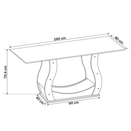 Imagem de Mesa de Jantar 6 Lugares Corsa Mel/Cinza/Grafite - Viero Móveis