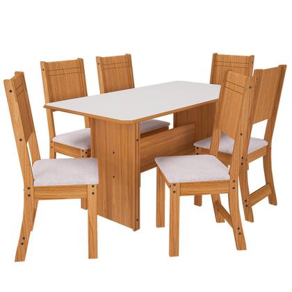 Imagem de Mesa de Jantar 6 Lugares Corse Freijó/Off White - Pnr Móveis
