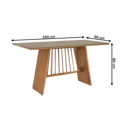 Imagem de Mesa de Jantar 6 Lugares Elise com Vidro Freijo/Bronze/Capuccino - Kappesberg Jantar