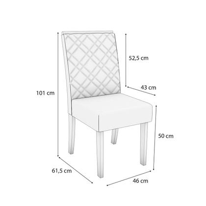 Imagem de Mesa de Jantar 6 Lugares Elise com Vidro Freijo/Bronze/Capuccino - Kappesberg Jantar