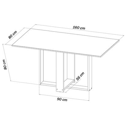 Imagem de Mesa de Jantar 6 Lugares Erika Mel/Blonde/Nude - Viero Móveis