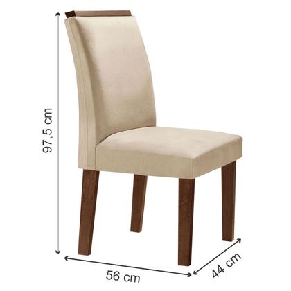 Imagem de Mesa de Jantar 6 Lugares Itália com Vidro Chocolate/Off White/Bege - Panorama Móveis