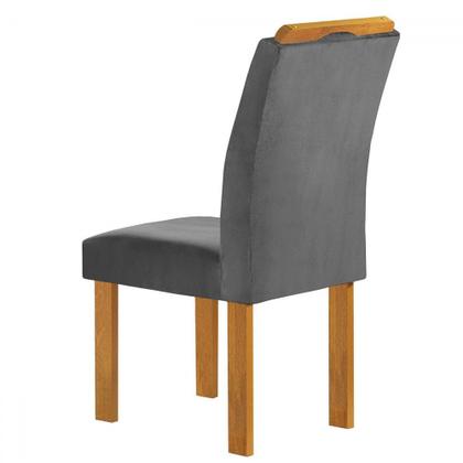 Imagem de Mesa de Jantar 6 Lugares Lorena Londres com Vidro Cinamomo/Off White/Cinza - Cel Móveis