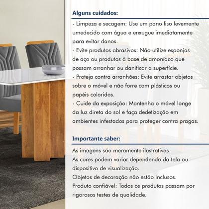 Imagem de Mesa de Jantar 6 Lugares Lorena Londres com Vidro Cinamomo/Off White/Cinza - Cel Móveis