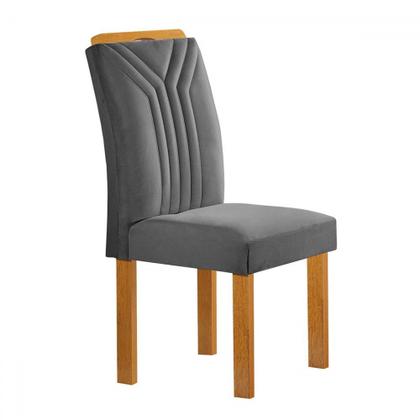 Imagem de Mesa de Jantar 6 Lugares Lorena Londres com Vidro Cinamomo/Off White/Cinza - Cel Móveis