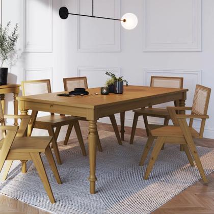 Imagem de Mesa de Jantar 6 Lugares Madeira Maciça 160cm Amarílis Artemobili