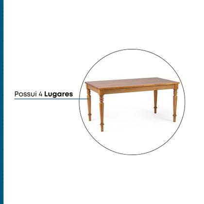 Imagem de Mesa de Jantar 6 Lugares Madeira Maciça 160cm Amarílis Artemobili