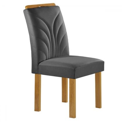 Imagem de Mesa de Jantar 6 Lugares Melina Carolina com Vidro Cinamomo/Off White/Veludo Cinza - Cel Móveis