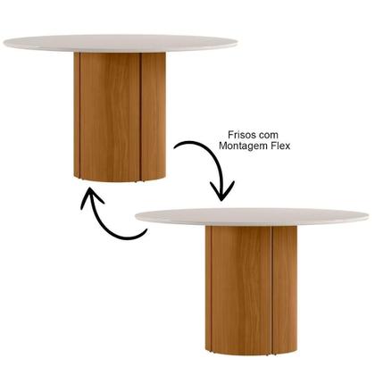 Imagem de Mesa De Jantar 6 Lugares Redonda 135cm Verbena N01 Ypê Off White - Lyam Decor