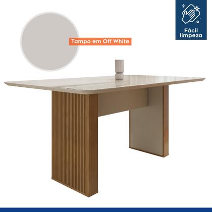 Imagem de Mesa de Jantar 6 Lugares Retangular 160cm Tampo Vidro/MDF Julia