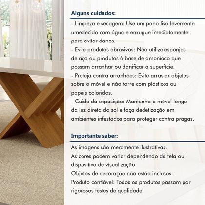 Imagem de Mesa de Jantar 6 Lugares Retangular 180cm Tampo Vidro/MDF de 4cm Aurora