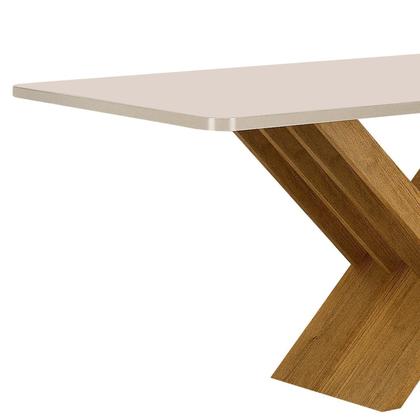 Imagem de Mesa de Jantar 6 Lugares Retangular 180cm Tampo Vidro/MDF de 4cm Aurora