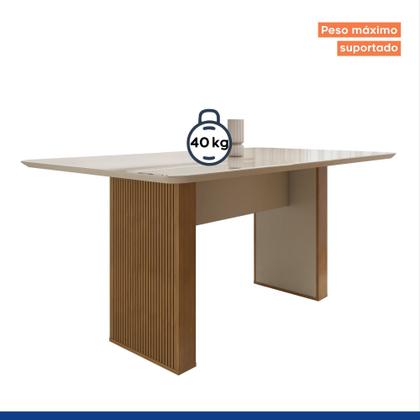 Imagem de Mesa de Jantar 6 Lugares Retangular 180cm Tampo Vidro/MDF Julia