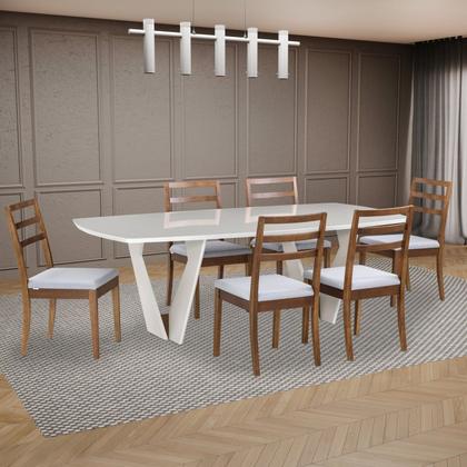 Imagem de Mesa de Jantar 6 Lugares Retangular Tampo MDF Linha Lavanda